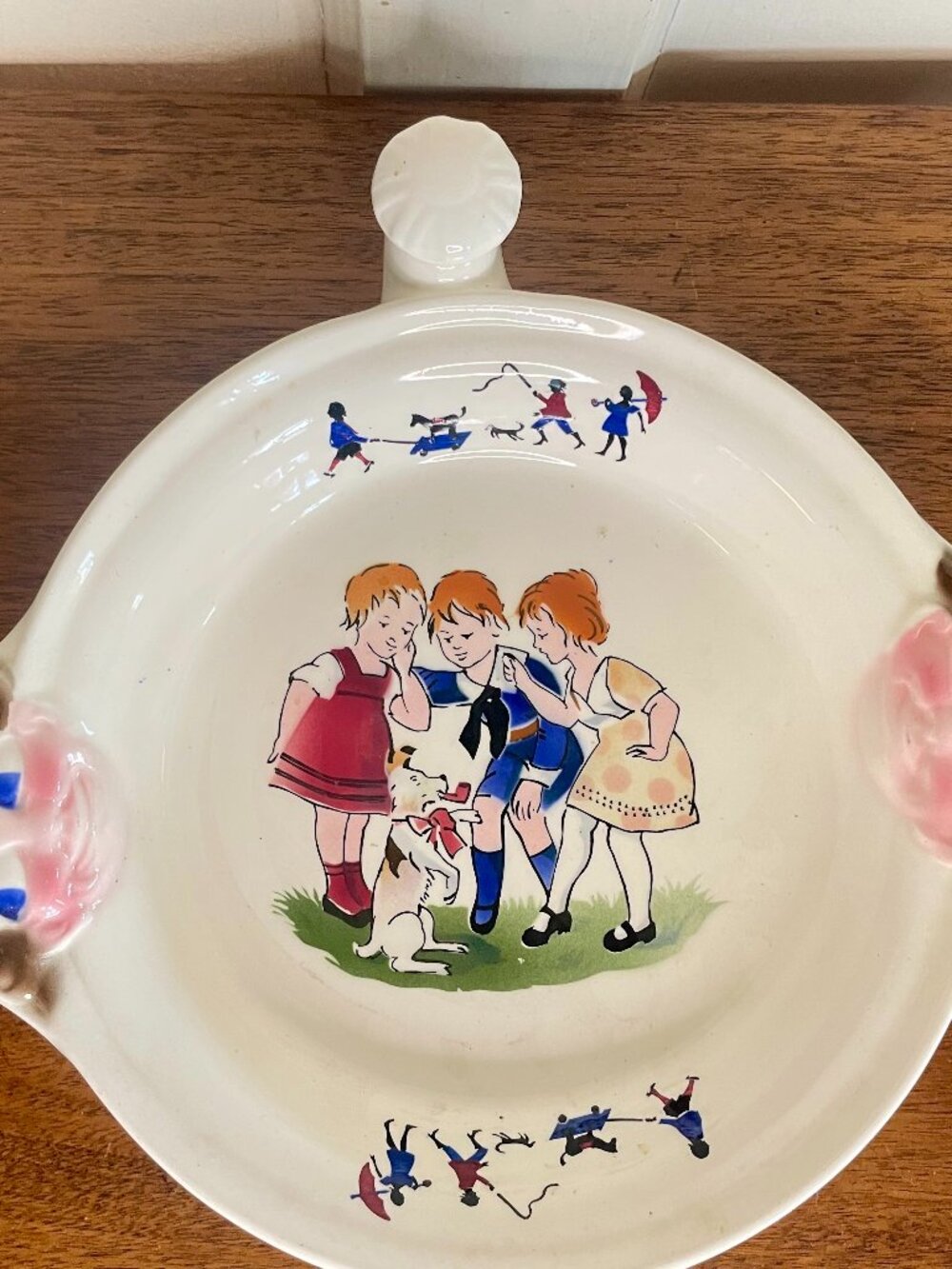 Vintage Children's Warming Dish "Castle" Czechoslavakia 1930s